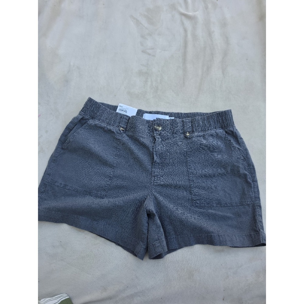 Sonoma Women's Gray Chino Shorts Size 14 Cotton Canvas Button Pockets